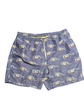 Tommy Bahama Relax Shorts Swim Trunk Ship in a Bottle Swim Lined Navy Blue Men's